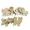 Directo de fábrica animal de dibujos animados de madera madera pintada rompecabezas de jardín de infantes materiales pintados a mano decoración del hogar