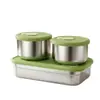 Caja de Almacenamiento para Refrigerador Transfronteriza, Contenedor de Almacenamiento de Alimentos Apto para Microondas, Lonchera Compartimentada de Acero Inoxidable 304, Al por Mayor en Stock