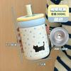 Copo Térmico Portátil Fofo de Gatinho Bebendo Água, Simples, Sofisticado e Requintado, Copo de Água Compacto para Meninas, Copo de Aço Inoxidável
