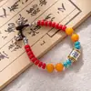Pulsera trenzada nepalí retro Pulsera de estilo étnico para mujer Estilo Tíbet Cobre puro antiguo Campana creativa Pulsera de estilo antiguo