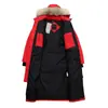 Parka de Penas Estendida CG Feminina Europeia e Americana Tendência Marca Nova com Bordado de Emblema Etiqueta, Alternativa a Produtos Europeus Transfronteiriços