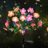 Luzes de Chão Flor Azaleia Alimentadas por Energia Solar de Novo Produto Transfronteiriço, Decoração de Jardim Impermeável ao Ar Livre Luzes LED de Grama Artificial para Paisagismo
