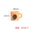 Brinquedo de doce mini xícaras de café simulação grãos de café xícaras de chá pequenas ornamentos em miniatura DIY acessórios feitos à mão de resina atacado