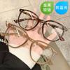 Nuevo Marco de Gafas Transparente Liso de Estilo Coreano Trendy para Mujer Té de Leche ins Retro Cara Grande Fotografía Callejera Espejo Plano Antiluz Azul