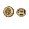 Botões pequenos de metal estilo Chanel, costurados à mão, com design de Leão Duplo, adequados para roupas, casacos, peças de outer wear, suéteres e malhas.