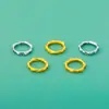 Nuevo Modelo Plata de Ley S925 Chapado en Oro Textura Martillada Anillo Cerrado de 7 mm Cierre de Aro Plateado Pulsera de Joyería DIY Accesorios de Plata