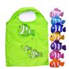Bolsa de compras plegable directa de fábrica almacenamiento portátil poliéster caricatura pez tropical bolsa protección ambiental LOGO publicitario personalizado