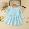 Comercio exterior Primavera y Otoño nuevo vestido para niñas vestido infantil de manga larga estampado vestido de princesa coreana vestido estilo occidental para niña pequeña