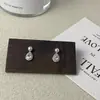 Pendientes de Plata de Ley 925 Chapada en Oro de 18K con Perla y Gotas de Agua Completamente Diamantados Pendientes Elegantes de Lujo Ligero Diseño de Nicho de Alta Calidad