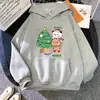 Sudadera con Capucha Harajuku Buududu Estampado de Dibujos Animados Linda Pareja Sudadera con Capucha para Mujer Hiphop Larga