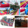 Proveedores de fabricantes Columpio de celebridad de internet Cojín de aire Divertido puente colgante inflable Modelo de granja Equipo de diversión para niños Trampolín de rebote para niños
