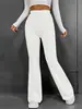 Comércio Exterior Moda Europeia e Americana Casual Cor Sólida Flare Cintura Alta Calça Longa para Mulheres, Corte Justo, Emagrecedor, 2026 Outono e Inverno Nova Roupa Feminina