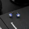 Brincos Cluster de Diamante Cheio de Novo Estilo Transfronteiriços para Homens, Modernos e Versáteis, Brincos de Flor de Íris em Forma de Cruz de Alto Padrão para Mulheres