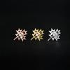 Nuevos aretes de moissanita de plata 925 con forma creativa de hoja de arce, aretes de hip-hop europeos y americanos para hombres y mujeres con aretes en stock