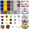 Contas de Argila Transfronteiriças, Peças de Cerâmica Macia, Contas com Letras, Acessórios para Pulseira DIY, Kit para Fazer Joias, Oliva