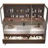 Estilo crema doble lavabo de lujo ligero combinación de mueble de baño de placa de roca lavabo integrado sin costuras para baño mueble de lavabo
