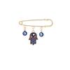 Broche de borla de ojo de diablo con incrustaciones de diamantes, estilo creativo europeo y americano, con sentido avanzado, ojos azules, suéter de cintura ajustada, broche de viento frío