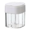 Frasco Sazonador Cuatro en Uno con Tapa Portátil para Exteriores, Barbacoa, Sazonador de Cuatro Compartimentos, Sabor No Cuerda, Transparente, Caja Sazonadora Integrada