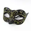 Popular Máscara de Medio Rostro Pintada de Oro de Amazon, Máscara de Ojos de Alta Gama para Fiesta de Máscaras Italiana