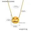 Xin Yi Xin ins moda transfronteiriça design simples pingente de feijão polido dourado colar clavícula aço inoxidável banhado a ouro 18k