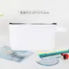 Estojo de lona para lápis Amazon transfronteiriço com logotipo personalizado, bolsa de maquiagem de viagem com zíper para mulheres, bolsa de armazenamento de papelaria espessada atacado