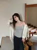 6663 # Camiseta básica popular de una pieza para mujer, cómoda y favorecedora, con un bonito diseño en la espalda, adecuada para usar en capas, top de color liso