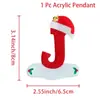 Transfronteiriço Novo Natal 2D 26 Letras Feliz Natal Pingente de Acrílico