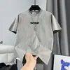 Camiseta de verano transfronteriza nueva para hombre, marca de moda, estampado de letras, manga corta, cuello redondo, corte holgado, a la moda y versátil, fresca