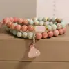 Nuevo Pulsera de Doble Círculo de Piedra Shoushan Estilo Chino para Mujer, Lujo Ligero, Nicho, Exquisita, Sensación de Alta Gama, Joyería de Pulsera de Piedra con Patrón Rojo de Semillas de Loto