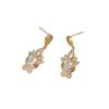Pendientes para Mujer, Estilo Coreano y Japonés, Nuevos Pendientes con Circonita Microincrustada Estilo Palacio Nuevo, Modernos y Elegantes, Diseño de Nicho, Clavos Estilo Ins