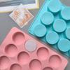 Molde de silicona cilíndrico 406 con 12 cavidades iguales para hacer dulces de chocolate, jabón, magdalenas, brownies, pasteles, pudín