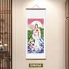 Pintura colgante de Son Guanyin Vista de Gran Misericordia del Mar de China Meridional Retrato de Guanyin en rollo Pintura Buscando Hijo para Ayudar Bebé Embarazado Pintura Decorativa