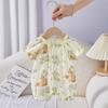Roupas novas de verão para bebês, estilo francês, para mulheres, coelho, lebre, roupas de escalada com gaze respirável, macacão para bebês