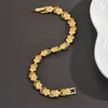 Nuevo Pulsera de Oro Arena Estilo Coreano Vietnamita para Mujer Galvanoplastia al Vacío Chapado en Oro Retro Forma de Corazón Geométrico Joyería que No se Desvanece
