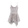 Bestseller transfronterizo de AliExpress producto nuevo primavera 2026 elegante moda floral malla de seda vestido asimétrico 5039651