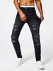 Jeans Delgados de Verano Rotos para Hombre Pantalones Skinny Ajustados 2025 Marca de Moda Lavados Mendigo Casuales Pantalones Largos para Hombre