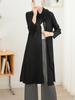 Abrigo trench plisado para mujer 2024 primavera nueva moda diseño elegante cuello bufanda cárdigan largo medio ropa exterior
