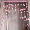 Cortina de Puerta de Armario con Lazo de Amor para Niña Cortina de Puerta de Dormitorio Cortina sin Perforaciones Cortina Media de Zapatero Cortina para el Hogar