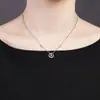 Collar Colgante Anillo Mobius Incrustado con Circonita de Plata de Ley S925 para Mujer, Cadena para Clavícula de Lujo Ligero de Moda, Regalo para Novia