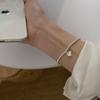 Pulseira Elástica de Contas Redondas Estilo Coreano Exquisita e Estilosa Personalidade para Mulheres, Moda Retrô Hip-Hop Coração Quadrado Pulseira Joia Tendência