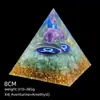 Pirámide de Cristal Natural de 8 cm Decoración Creativa para el Hogar Adorno Artesanal Bola de Cristal Envuelto en Resina Pirámide de Resina
