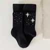 2026 Algodão Penteado Outono Novo Meninas Meia-calça Céu Estrelado Leggings Bebê Estrela Hexagonal
