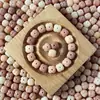 Raíz de Bodhi de Jade Blanco Tallada Cuentas Sueltas Cuentas de Caqui Multi-Tesoro Material DIY Hecho a Mano Juguete Pulsera Accesorios para Pulsera