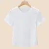 Camiseta Refrescante Slim: Camiseta Feminina de Lyocell 2026 Verão Nova Gola Redonda Ombro Normal Manga Curta para Mulheres, Top Emagrecedor