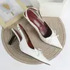 Sandalias Nuevas de Moda Transfronterizas de Comercio Exterior Europeo y Americano, Elegantes, Cómodas, Versátiles, Punta Fina, Tacón Delgado, Correa Trasera, Tacones Altos, Zapatos de Tacón Alto