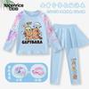 Roupa de Banho Kapibara Infantil para Meninas, Conjunto de Duas Peças com Manga Longa e Calça Longa, Fato de Banho com Proteção Solar para Meninas Mais Velhas, Conjunto para Fonte Termal