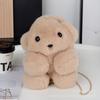 Venta al por mayor de fábrica imitación piel de conejo rex cuatro esquinas bolsa de oso nuevo lindo oso coreano cadena para colgar en el hombro bolsa para niños