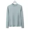 Camisa Básica Redonda de Veludo Alemão Dupla Face, Nova Camada Interna de Manga Longa com Gola Meia-Alta Outono e Inverno, Top Feminino Espesso e Quente de Cor Sólida
