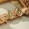 Brincos Personalizados Banhados a Ouro Real Estilo Europeu e Americano Ins Luxo Acessível Brincos de Zircônia Exquisitos Nicho de Alto Padrão