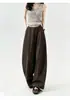 Calça Feminina de Algodão Ecológico Selecionado com Cuidado, Perna Curva, Nova Coleção Outono, Cintura Alta, Emagrecimento, Perna Larga, Solta, Moda, Para Pessoas Altas, Calça Casual